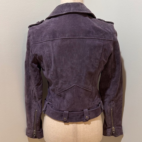 Blank NYC Genuine Suede Leather Biker Jacket in Lavender - Picture 2 of 3
